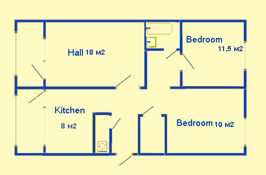 Scheme 3-room ap.